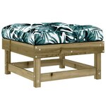 vidaXL Repose-pied de jardin avec coussin bois de pin imprégné