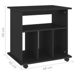 vidaXL Armoire à roulettes Noir 60x45x60 cm Bois d’ingénierie