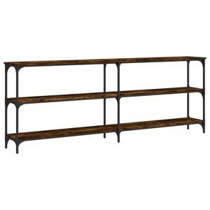 vidaXL Table console chêne fumé 200x29x75 cm bois d'ingénierie
