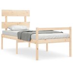vidaXL Lit pour personne âgée et tête de lit 90x200 cm bois massif
