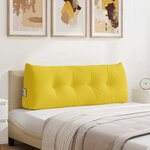 vidaXL Coussin de Dos Jaune clair 120 x 24 x 50 cm tissu