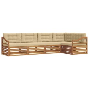 vidaXL Ensemble de canapés d'extérieur 5 Pièces Naturel et Beige