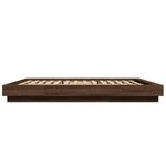 vidaXL Cadre de lit avec lumières LED chêne marron 150x200 cm