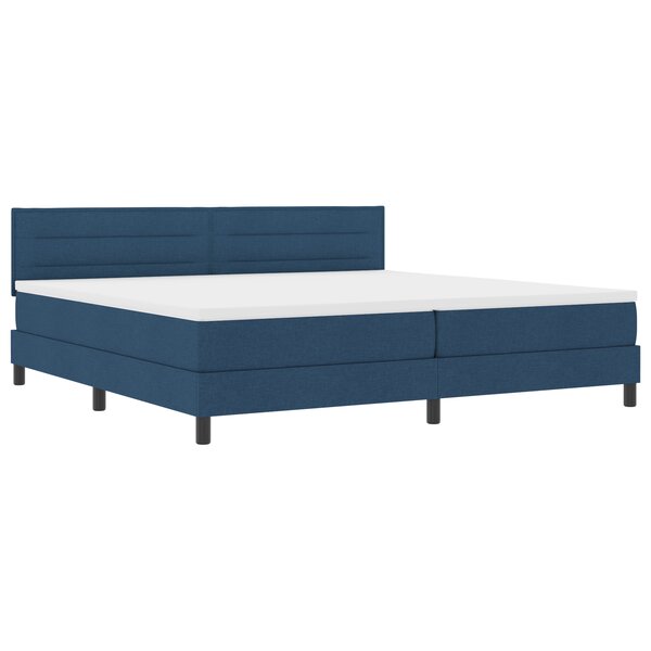 vidaXL Lit avec sommier - Matelas bleu 200x200 cm en tissu