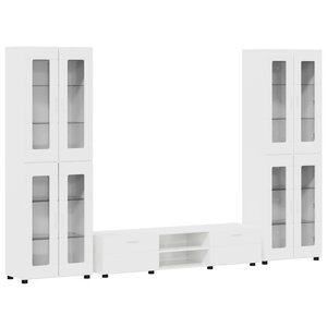 vidaXL Ensemble meuble TV FLORIN Blanc brillant Bois d'ingénierie