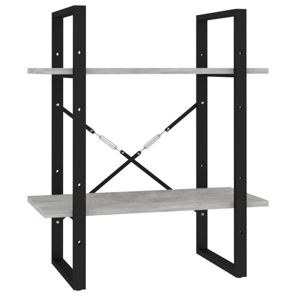 vidaXL Bibliothèque à 2 niveaux Gris béton 60x30x70 cm bois ingénierie
