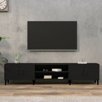 vidaXL Meuble TV noir 180x31 5x40 cm bois d'ingénierie