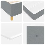 Lit à ressorts vidaXL avec matelas Gris clair 180x200 cm Tissu