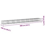 vidaXL Panier gabion avec couvercle 800x100x50 cm fer galvanisé
