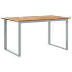 Table de jardin vidaXL Gris 140x80x75 cm Acier et Bois d'acacia solide