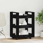 vidaXL Chariot de cuisine Chêne noir 60 x 45 x 80 cm Bois d'ingénierie