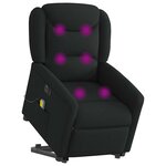 vidaXL Fauteuil inclinable de massage électrique Noir Tissu