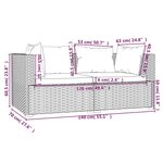 Vidaxl salon de jardin 3 pièces avec coussins gris résine tressée