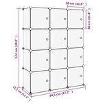 vidaXL Cubes de rangement 12 Pièces avec portes noir PP