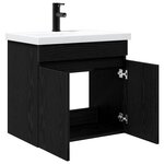 vidaXL Meuble de salle de bain avec robinet Chêne noir