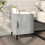 Vidaxl table de chevet gris béton bois d'ingénierie