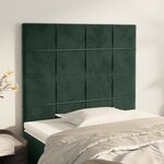 vidaXL Têtes de lit 2 Pièces Vert foncé 100x5x78/88 cm Velours