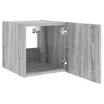 vidaXL Meuble TV mural avec lumières LED sonoma gris 30 5x35x30 cm