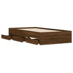 vidaXL Cadre de lit et tiroirs chêne marron 75x190cm bois d'ingénierie