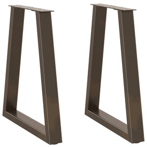 vidaXL Pieds de table à manger en forme de V 2 pièces Acier naturel 50 x (72-73 3) cm Acier