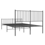 vidaXL Cadre de lit métal sans matelas avec pied de lit noir 140x190cm