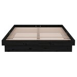 vidaXL Cadre de lit sans matelas noir bois massif 120x200 cm