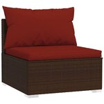 Salon de jardin meuble d'extérieur ensemble de mobilier 12 pièces avec coussins résine tressée marron 02_0015655