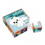 9 cubes en carton animaux