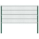 vidaXL Panneau de clôture avec poteaux Fer 15 3 x 0 8 m Vert
