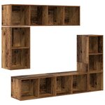 vidaXL Ensemble meuble TV 4 Pièces Bois ancien 37 x 37 x 142.5 cm