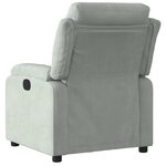 vidaXL Fauteuil inclinable gris clair velours