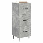 vidaXL Armoire à tiroirs Gris béton 33 x 34 5 x 89 5 cm