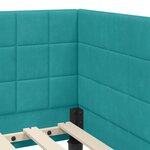 vidaXL Cadre de lit d'angle Turquoise 90 x 190 cm Velours