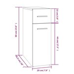 vidaXL Armoire apothicaire Sonoma gris 20x45 5x60 cm Bois d'ingénierie