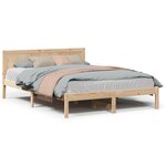 vidaXL Cadre de lit Marron 140 x 200 cm Bois de pin massif