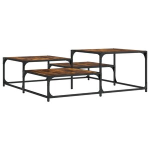 vidaXL Table basse chêne fumé 107x107x40 cm bois d'ingénierie