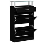 vidaXL Armoire à chaussures Noir 63x24x104 cm Bois d'ingénierie