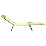 vidaXL Chaise longue pliable avec têtière  vert textilène