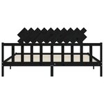vidaXL Cadre de lit sans matelas noir 200x200 cm bois massif de pin