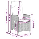 vidaXL Ensemble de bistro de jardin 9 Pièces coussins gris poly rotin