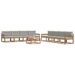 vidaXL Ensemble de canapés d'extérieur 9 Pièces Gris Naturel et Clair