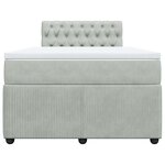 vidaXL Sommier à lattes de lit et matelas Gris clair 120x200cm Velours