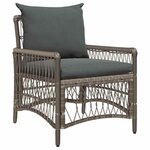 vidaXL Chaise de jardin Gris 60 x 70 x 78cm polyrotin