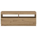 vidaXL Meuble TV avec lumières LED chêne artisanal bois d'ingénierie