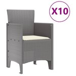 vidaXL Ensemble de salle à manger pour jardin avec coussin 11 Pièces