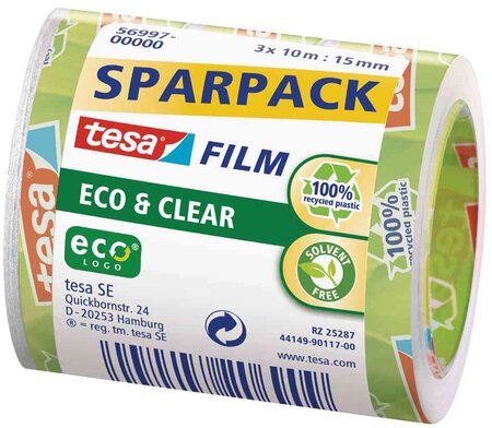 Film Eco & Clear PACK économique, transparent,15mm x10m TESA