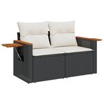 vidaXL Salon de jardin 11 Pièces avec coussins noir résine tressée