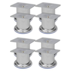 vidaXL Pieds ronds de canapé 8 Pièces Chrome 60 mm