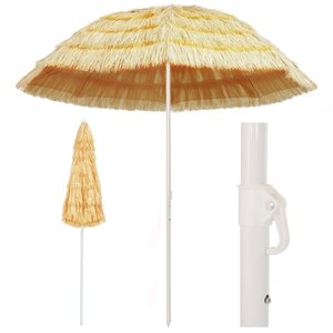 vidaXL Parasol de plage Naturel 240 cm Style hawaïen