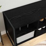 vidaXL Cabinet à chaussures avec stockage Chêne noir 60 x 35 x 44 cm